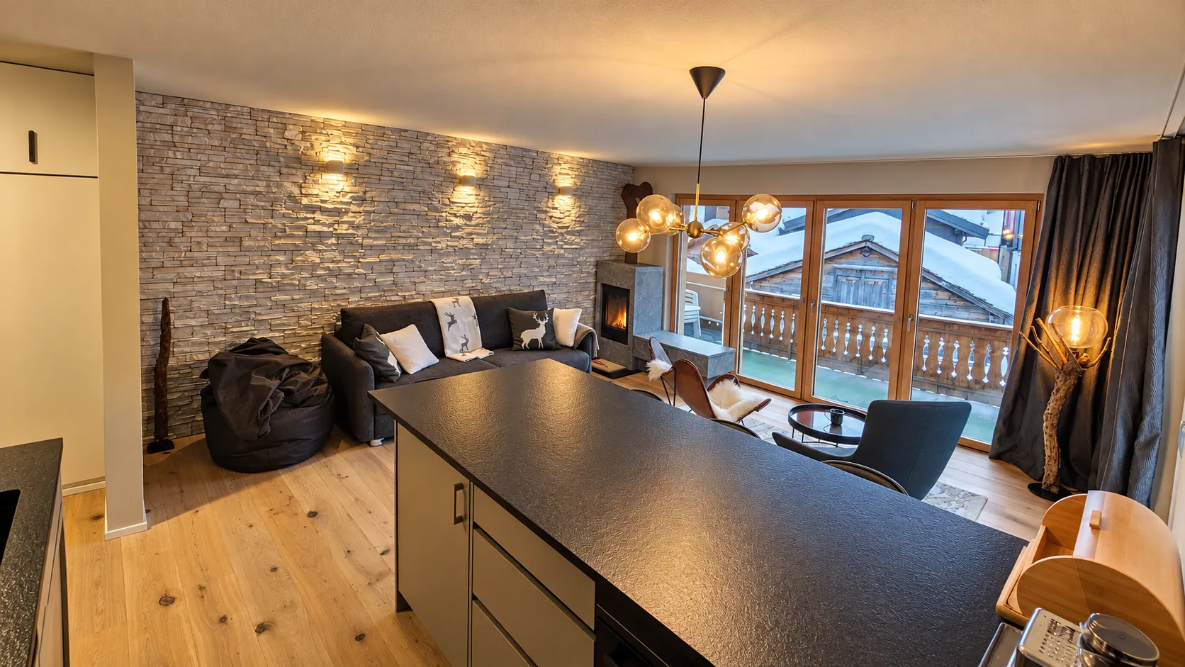 Kitchen and living room
