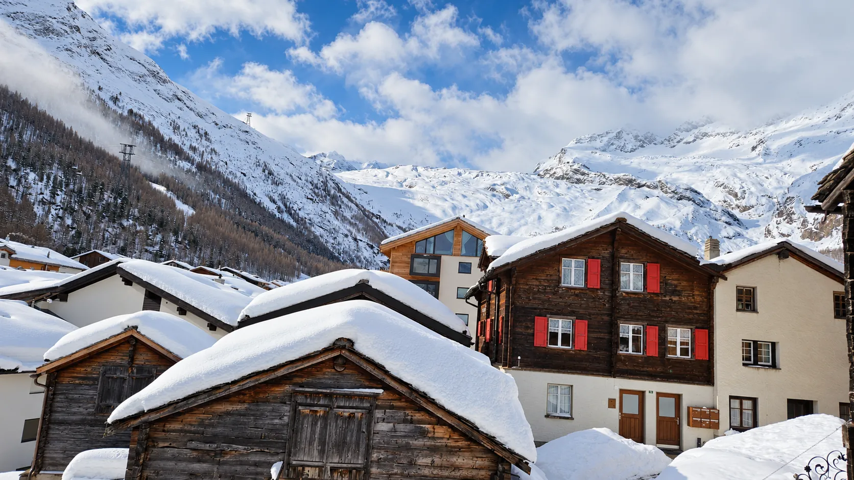 View over the snowy rooftops