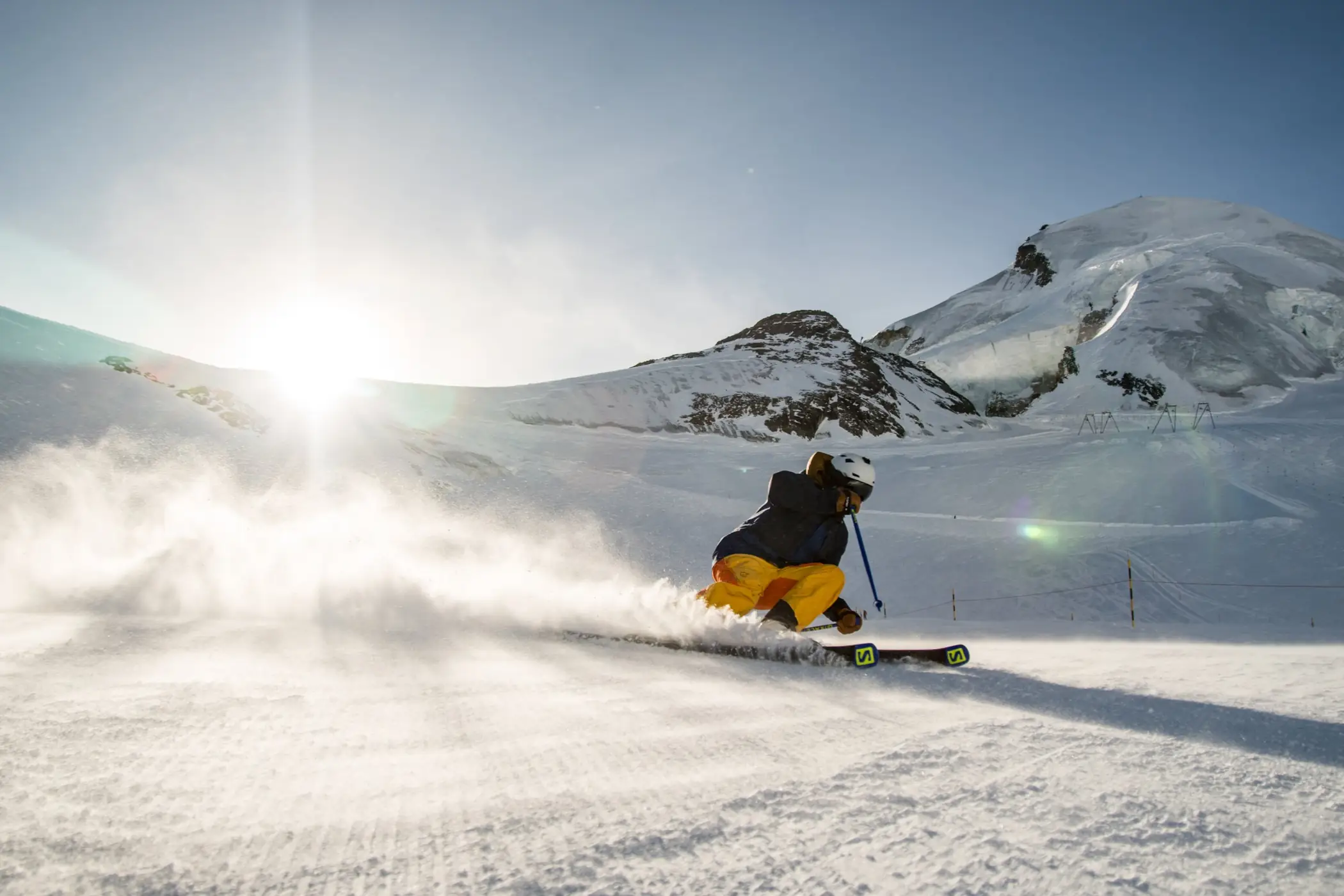 Skier against the light