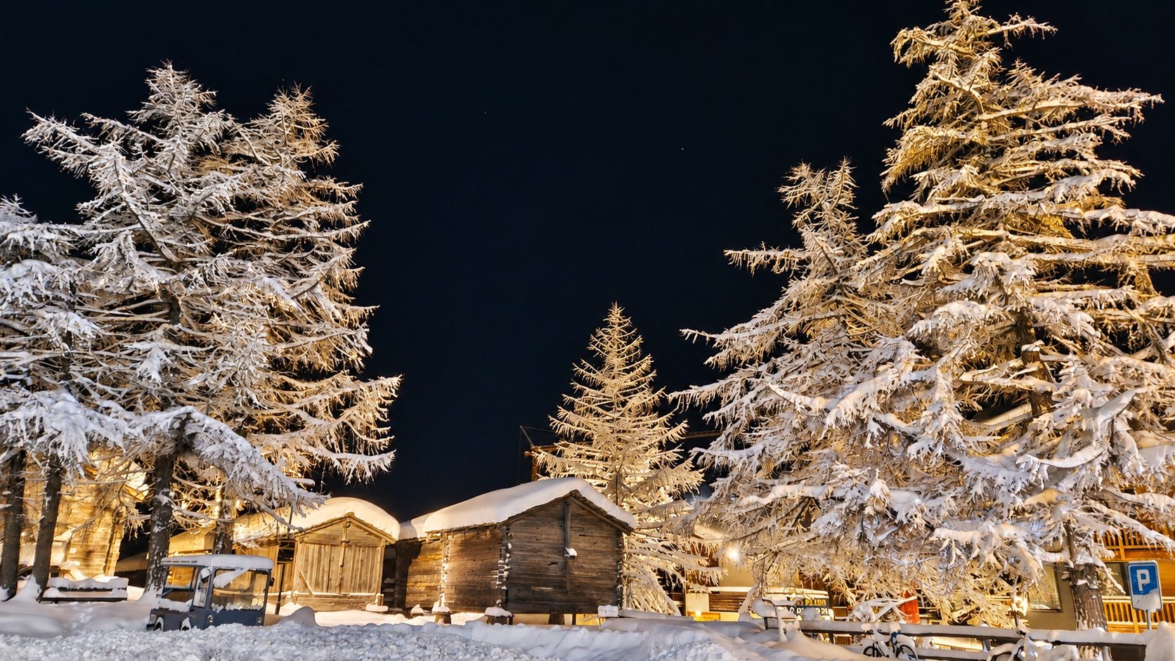 Winterzauber bei Nacht